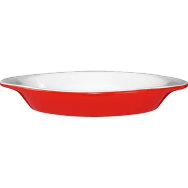 International Reliable Tableware Bakeware Stoneware Rarebit (8oz), European White /Crimson Red, Quantity: 36 pieces, WRO-8...