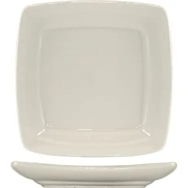 International Reliable Tableware Roma Stoneware Square Plate 9", American White (Ivory, Eggshell, Cream), Quantity: 1...
