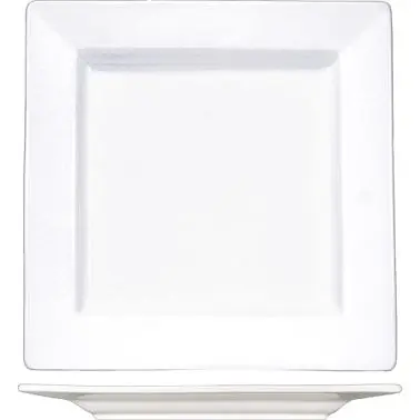International Robust Tableware Elite Porcelain Square Plate 10-3/4", Bright White, Quantity: 12 pieces, EL-10 Interna...