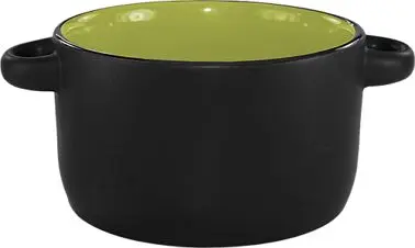 International Rugged Tableware Hilo Stoneware Rye Green /Black Mt out Soup Bowl (11oz), Rye Green /Black Matte out, Quanti...