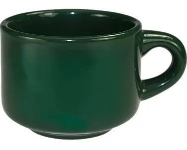 International Safe Tableware Cancun Stoneware Forest Green Stacking Cup (7oz), Green, Quantity: 36 pieces, CA-23-G Interna...
