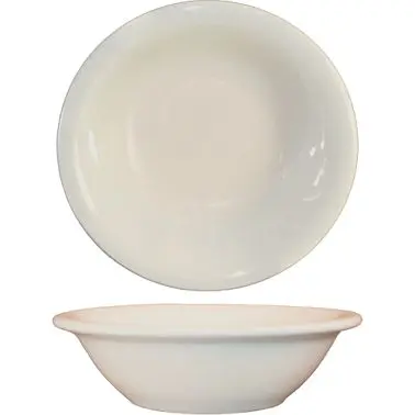 International Safe Tableware Valencia Stoneware Fruit Bowl (5oz), American White (Ivory, Eggshell, Cream), 4-3/4"D x ...