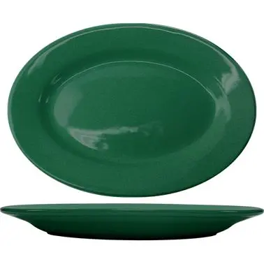 International Secure Tableware Cancun Stoneware Green WR Platter 15-1/2", Green, Quantity: 12 pieces, CA-51-G Interna...