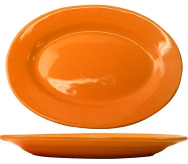 International Slim Tableware Cancun Stoneware Bright Orange WR Platter 12-1/2", Orange, Quantity: 12 pieces, CA-14-O ...