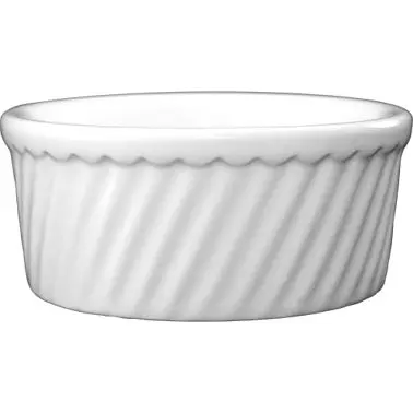 International Small Tableware Bakeware Porcelain Soufflé Swirl (20oz), European White (Off White), Quantity: 24 pieces, S...