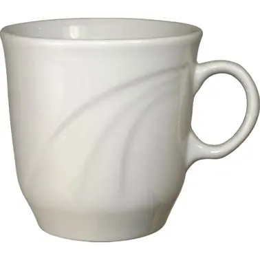 International Smooth Tableware York Stoneware Tall Cup (6.5oz), American White (Ivory, Eggshell, Cream), Quantity: 12 piec...