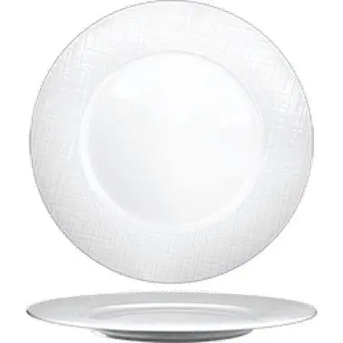 International Snap-On Tableware Dresden Porcelain Plate 8-3/8", Bright Snow White, Quantity: 24 pieces, DR-22 Interna...