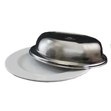 International Specialty Tableware Holloware Plate Cover SS Round/ Fits 10-1/4"-10-3/4" Plates, Metallic Silver, ...