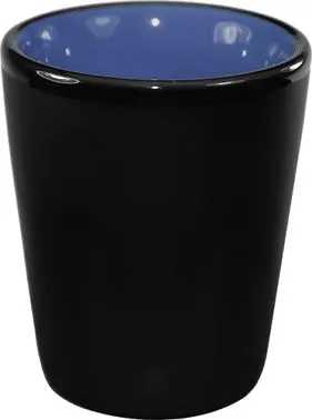 International Strong Tableware Hilo Stoneware Blue /Black Matte out Shot (1.5oz), Blue /Black Matte out, Quantity: 24 piec...