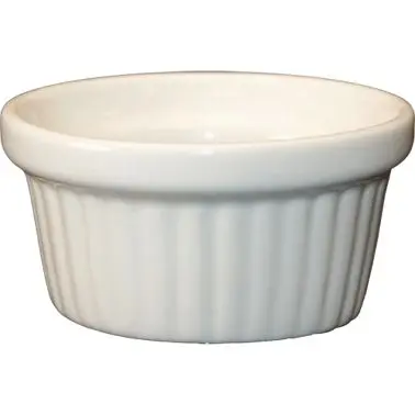 International Superior Tableware Bakeware Stoneware Fluted Ramekin (2.75oz), American Snow White (Ivory, Eggshell, Cream),...