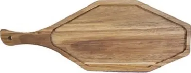 International Tableware Acacia Wood Octagon Influence Serving Board 20-3/4" x 7-1/2", Bronze, Quantity: 6 pieces...