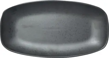 International Tableware Alloy Stoneware Carbon Black Deep Platter 14", Carbon Black Reactive Glaze, Quantity: 12 piec...
