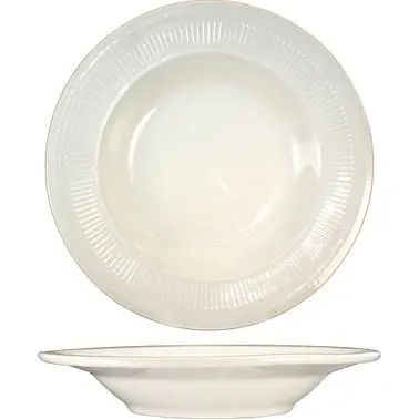 International Tableware Athena Stoneware Deep Rim Soup Bowl (12oz), American White (Ivory, Eggshell, Cream), Quantity: 24 ...