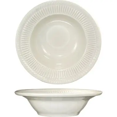 International Tableware Athena Stoneware Grapefruit Bowl (6.5oz), American Snow White (Ivory, Eggshell, Cream), Quantity: ...