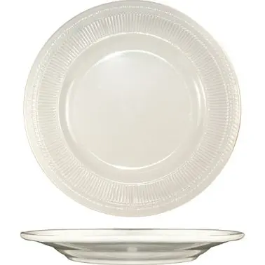International Tableware Athena Stoneware Plate 9-1/2", American Pure White (Ivory, Eggshell, Cream), Quantity: 24 pie...