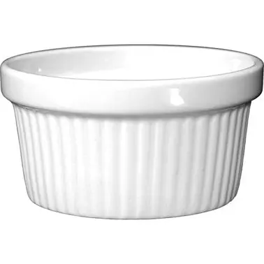 International Tableware Bakeware Stoneware Fluted Ramekin (3oz), European White (Off White), Quantity: 36 pieces, RAMF-3-EW