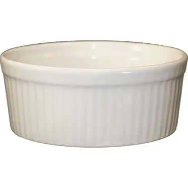 International Tableware Bakeware Stoneware Fluted Ramekin (6oz), American Off-White (Ivory, Eggshell, Cream), Quantity: 36...