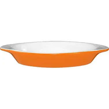 International Tableware Bakeware Stoneware Rarebit (8oz), European Bright White /Orange out, Quantity: 36 pieces, WRO-8-EW-O