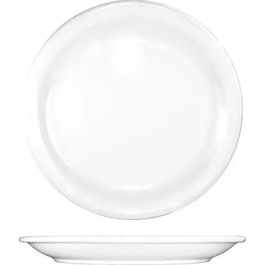 International Tableware Brighton Porcelain Narrow Rim Plate 6-1/2", European White (Off White), Quantity: 36 pieces, ...
