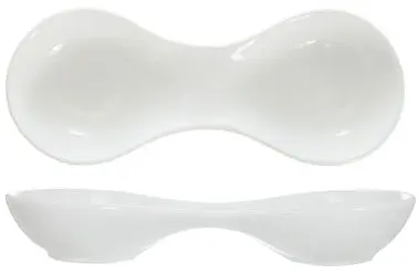 International Tableware Bristol Porcelain 2-Compartment Dish (3oz), Bright Ivory, Quantity: 12 pieces, BL-975