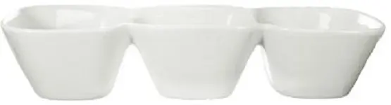 International Tableware Bristol Porcelain 3-Compartment Bowl (3.5oz), Bright White, Quantity: 12 pieces, BL-333