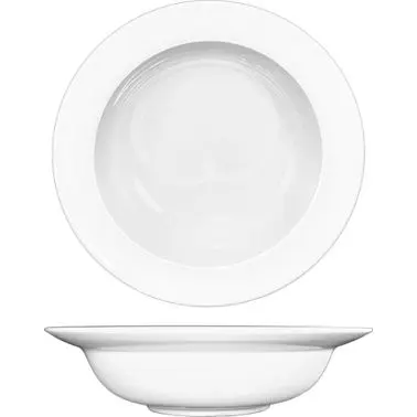 International Tableware Bristol Porcelain Deep Pasta Bowl 10-1/2" (38oz), Bright Pure White, Quantity: 12 pieces, BL-115