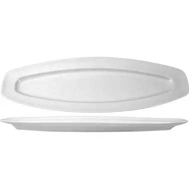 International Tableware Bristol Porcelain Fish Platter 21" x 7-1/8", Bright Off-White, Quantity: 12 pieces, BL-2100