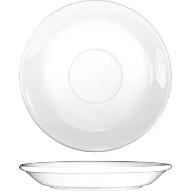 International Tableware Bristol Porcelain Saucer 6-1/8", Bright Off-White, Quantity: 36 pieces, BL-2