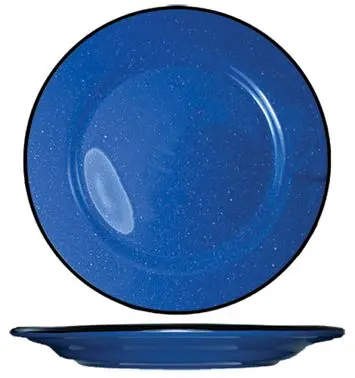 International Tableware Campfire Stoneware Blue White Speckles Plate 6-1/4", Blue White Speckles and Ebony Trim, Quan...