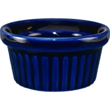 International Tableware Cancun Bakeware Stoneware Cobalt Navy Blue Fluted Ramekin (2oz), Cobalt Blue, Quantity: 36 pieces,...