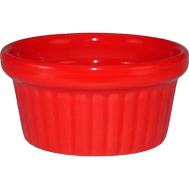International Tableware Cancun Bakeware Stoneware Crimson Red Fluted Ramekin (2oz), Crimson Red, Quantity: 36 pieces, RAMF...