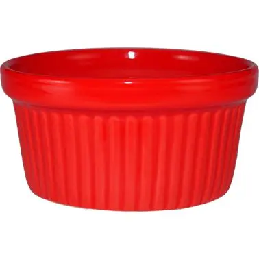 International Tableware Cancun Bakeware Stoneware Crimson Red Fluted Ramekin (3oz), Crimson Red, Quantity: 36 pieces, RAMF...