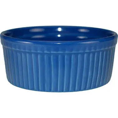 International Tableware Cancun Bakeware Stoneware Light Azure Fluted Ramekin (8oz), Light Blue, Quantity: 36 pieces, RAMF-...