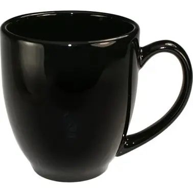 International Tableware Cancun Stoneware Black Bistro Cup (14oz), Black, Quantity: 36 pieces, 81376-05