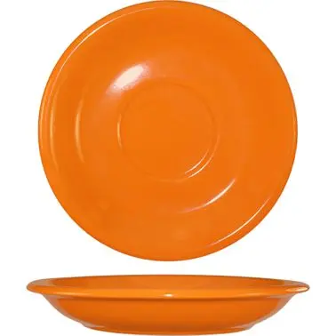 International Tableware Cancun Stoneware Bright Orange Saucer 6-1/4", Orange, Quantity: 36 pieces, 81376-210S