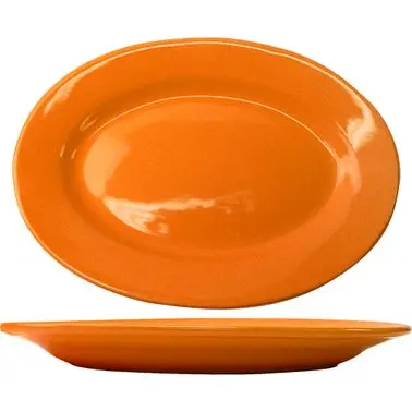 International Tableware Cancun Stoneware Bright Orange WR Platter 15-1/2", Orange, Quantity: 12 pieces, CA-51-O