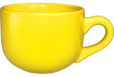International Tableware Cancun Stoneware Bright Yellow Latte Cup (14oz), Yellow, Quantity: 24 pieces, 822-242