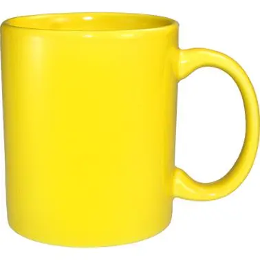 International Tableware Cancun Stoneware Canary Yellow C-Handle Mug (11oz), Yellow, Quantity: 36 pieces, 87168-242