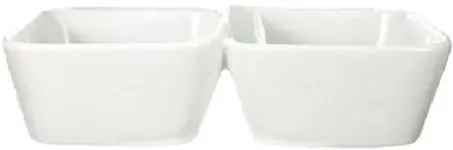 International Tableware Elite Porcelain 2-Compartment Bowl 8-1/4" (10oz), Bright White, Quantity: 12 pieces, EL-222