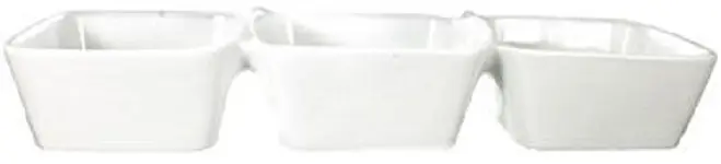 International Tableware Elite Porcelain 3-Compartment Bowl 13-1/4" (10oz), Bright Ivory, Quantity: 6 pieces, EL-333