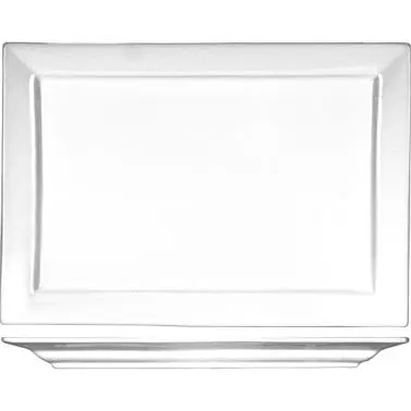 International Tableware Elite Porcelain Platter 12"x 7-7/8", Bright Cream, Quantity: 6 pieces, EL-26