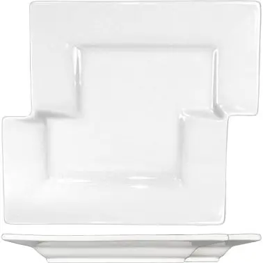 International Tableware Elite Porcelain Puzzle Plate 8-1/8", Bright White, Quantity: 12 pieces, EL-75