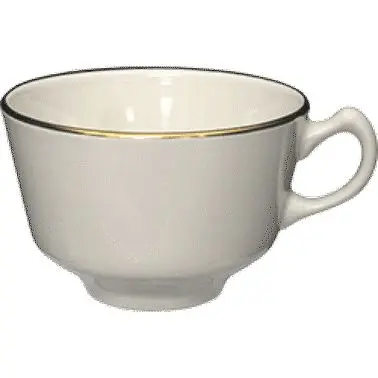 International Tableware Florentine Stoneware Gold Band Cup (7oz), American White Gold Band, Quantity: 36 pieces, FL-1