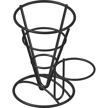 International Tableware Fry Cone Black Cast Iron/Single Cup Ring 5", Black, WC-701
