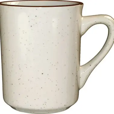 International Tableware Granada Stoneware Brown Toledo Mug (8.5oz), American Cream Brown Band and Speckles, Quantity: 36 p...