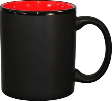 International Tableware Hilo Stoneware Crimson /Matte Black Matte out C-Handle Mug (11oz), Red /Black Matte out, Quantity:...