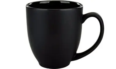 International Tableware Hilo Stoneware Jet Black /Black Matte out Bistro Cup (15oz), Black /Black Matte out, Quantity: 12 ...
