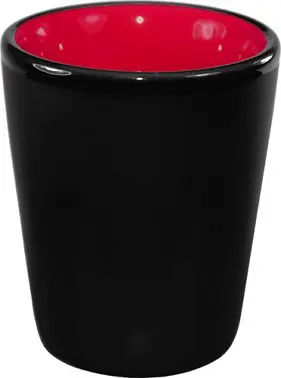 International Tableware Hilo Stoneware Red /Carbon Black Matte out Shot (1.5oz), Red /Black Matte out, Quantity: 24 pieces...