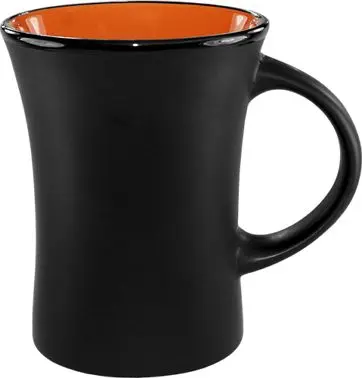 International Tableware Hilo Venturi Stoneware Orange /Matte Black Matte out Mug (9.5oz), Orange /Black Matte out, Quantit...