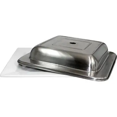 International Tableware Holloware Plate Cover SS Square/ Fits EL-10 Plate, Silver, ISS-EL10-PC